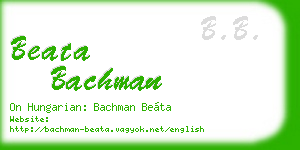 beata bachman business card